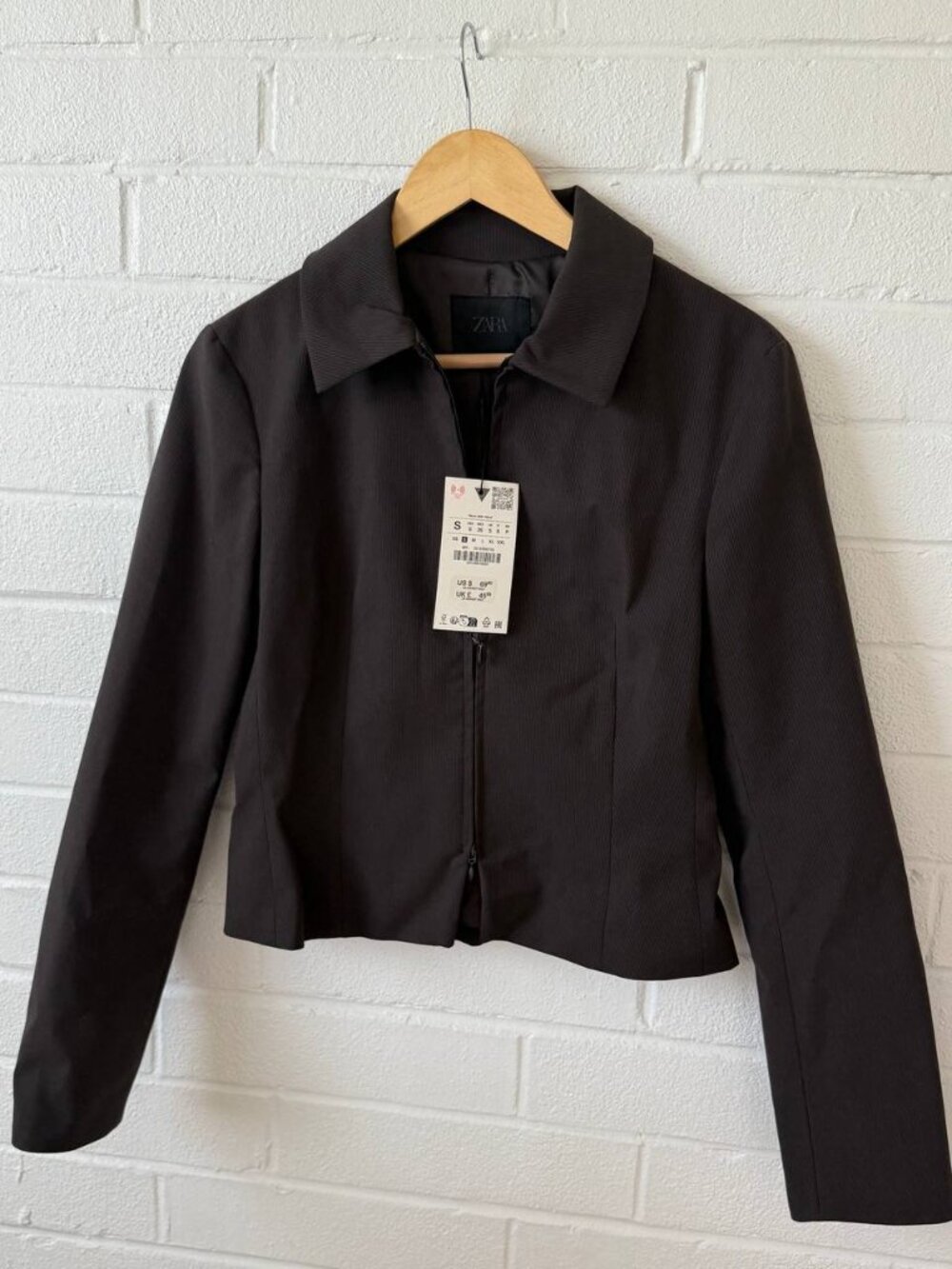 Zara brown crop jacket
